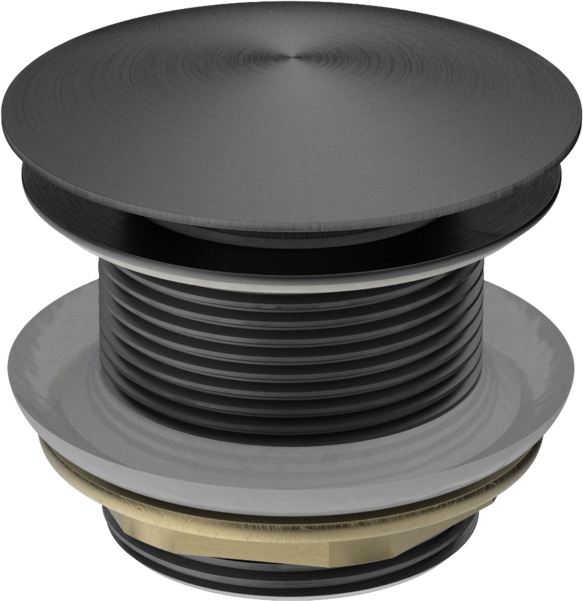 Owen & Finch Bad Afvoerplug (Clickwaste) – Geborsteld Gun Metal PVD – Luxe Messing Klikplug voor Bad