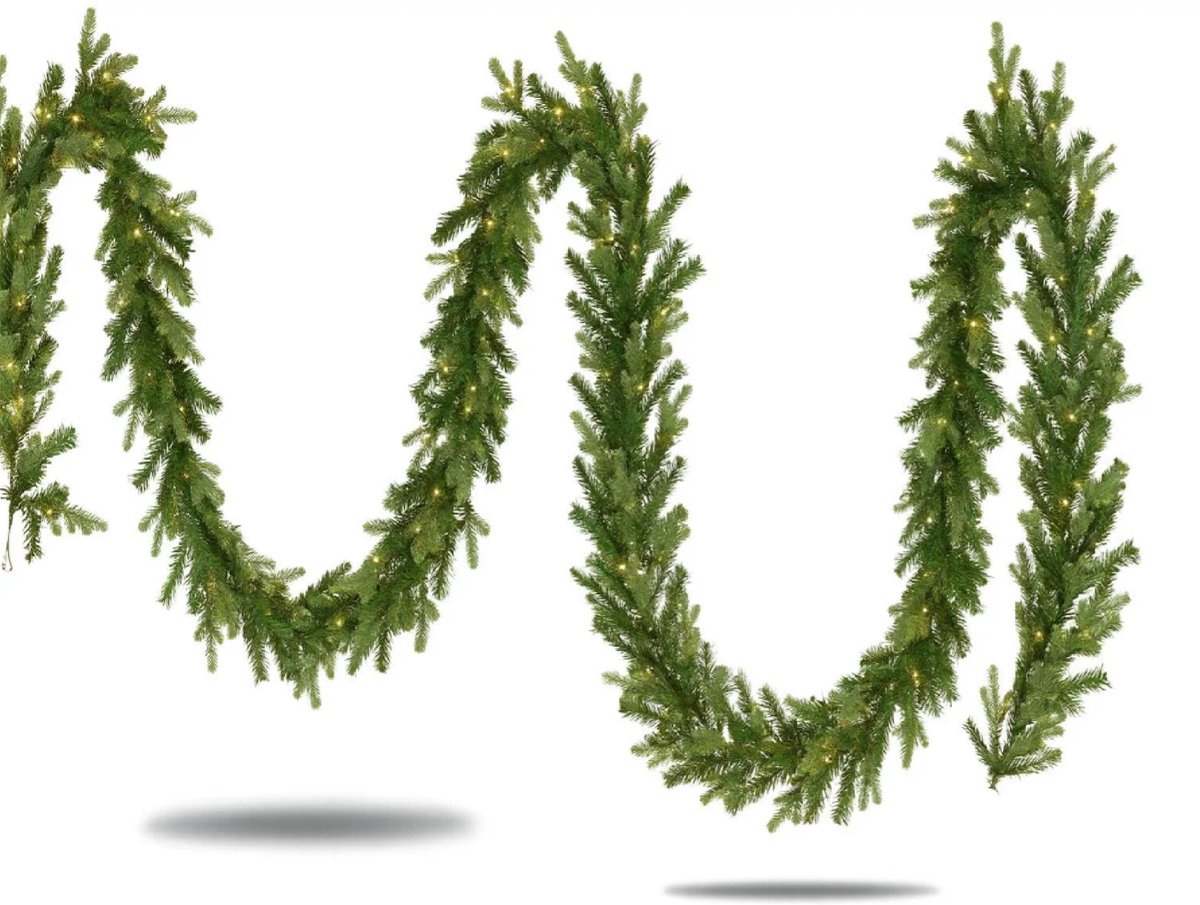 Guirlande kerstslinger 270cm - 60 leds - PE/PVC - 362 tips - Met afstandsbediening - Groen