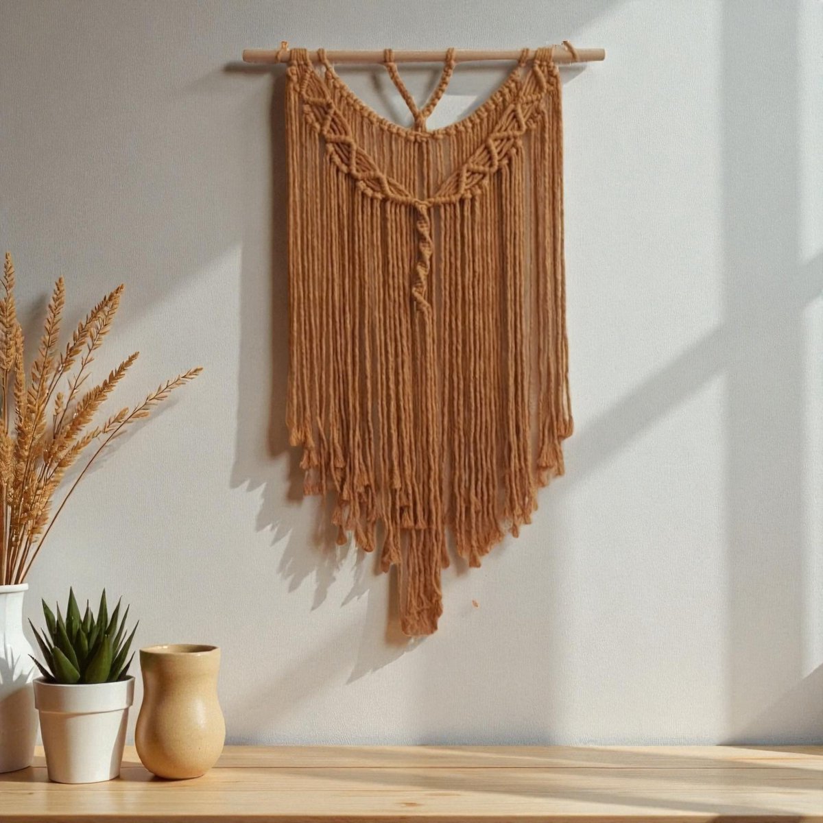 Cafuné Macramé Pakket – DIY Boho Wandkleed Oker Geel 50×75 cm – Compleet Knutselpakket – Boho Interieur – Creatief Cadeau Vrouwen – Moederdag-Wanddecoratie