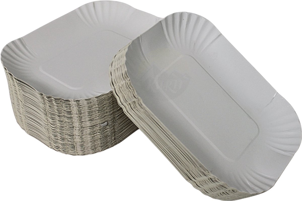 KURTT - Papieren bord/schaaltje geschulpt 250 st - 13x17.5x3 cm - gebaksbordjes - KU41