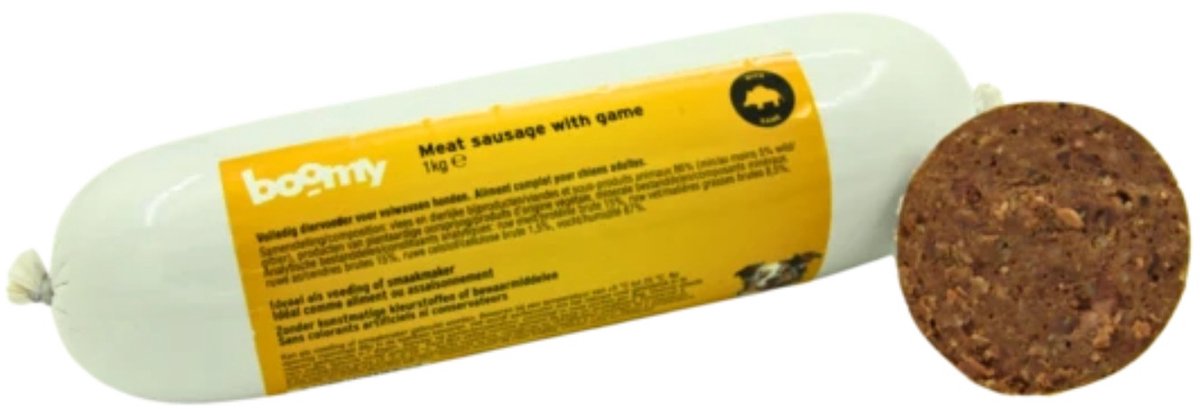 Boomy Boomy - Hondenvoer - Maaltijdworst hond - Hondenworst - Vers vlees honden - Wild - 5 x 1kg