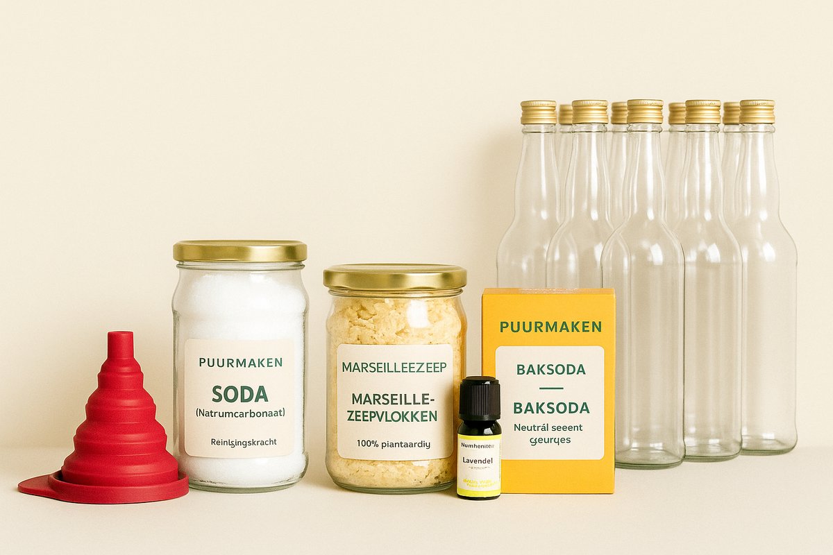 Puurmaken DIY wasmiddel kit met marseillezeep
