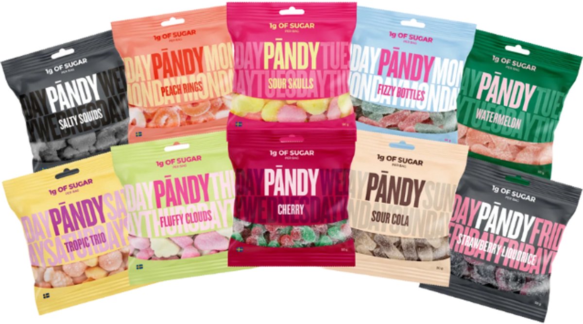Pandy | Mix Sugar Free Candies | Voordeelpakket | 10 x 50g