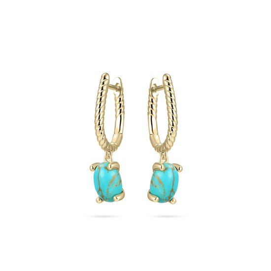 Gisser Jewels - Femme - Boucles d'oreilles - KC1045YTQ - Goud 925 Plaqué Or