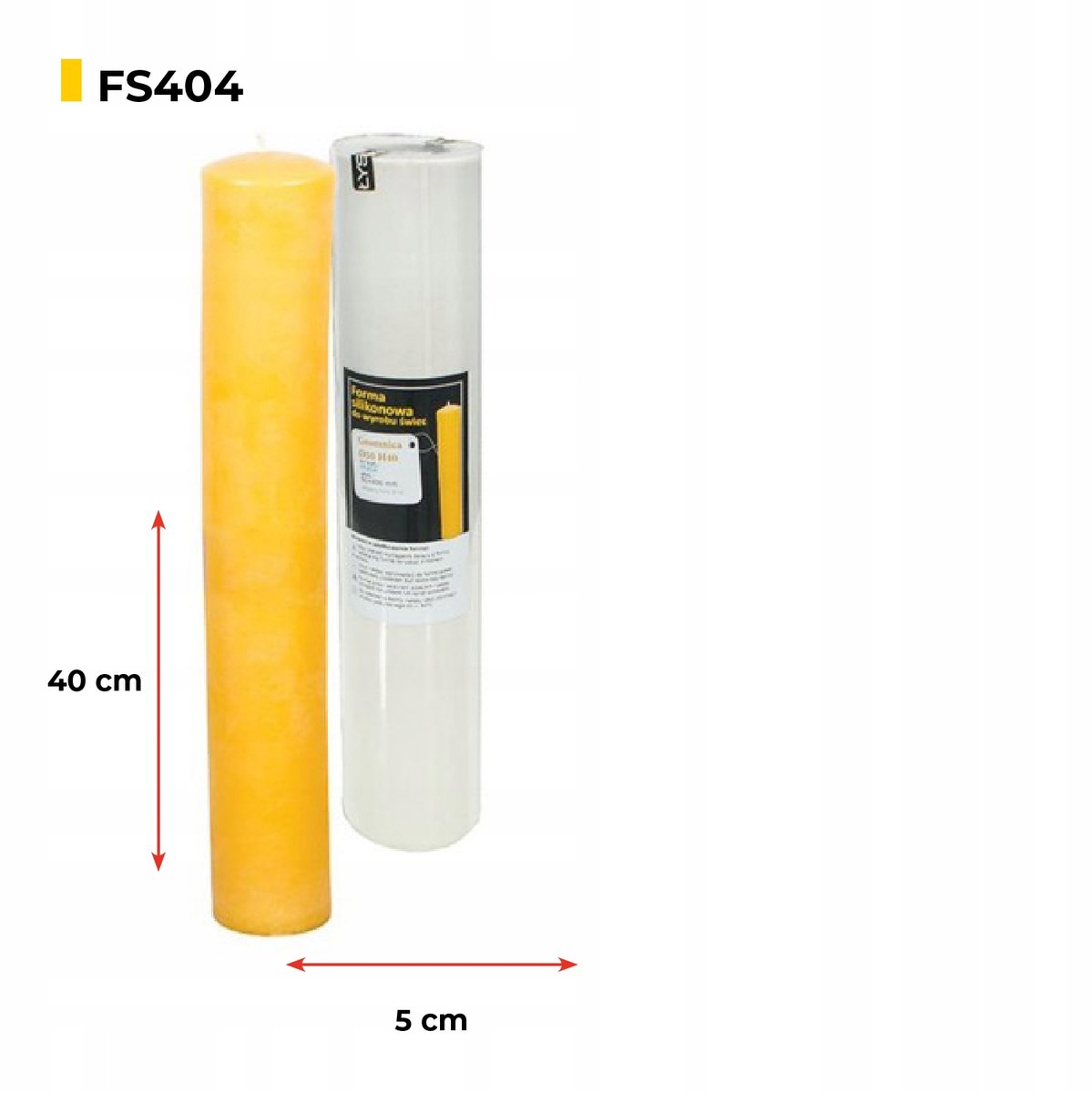 Gromnica Siliconen Mal - 50x400mm voor Kaarsen & Ambachten