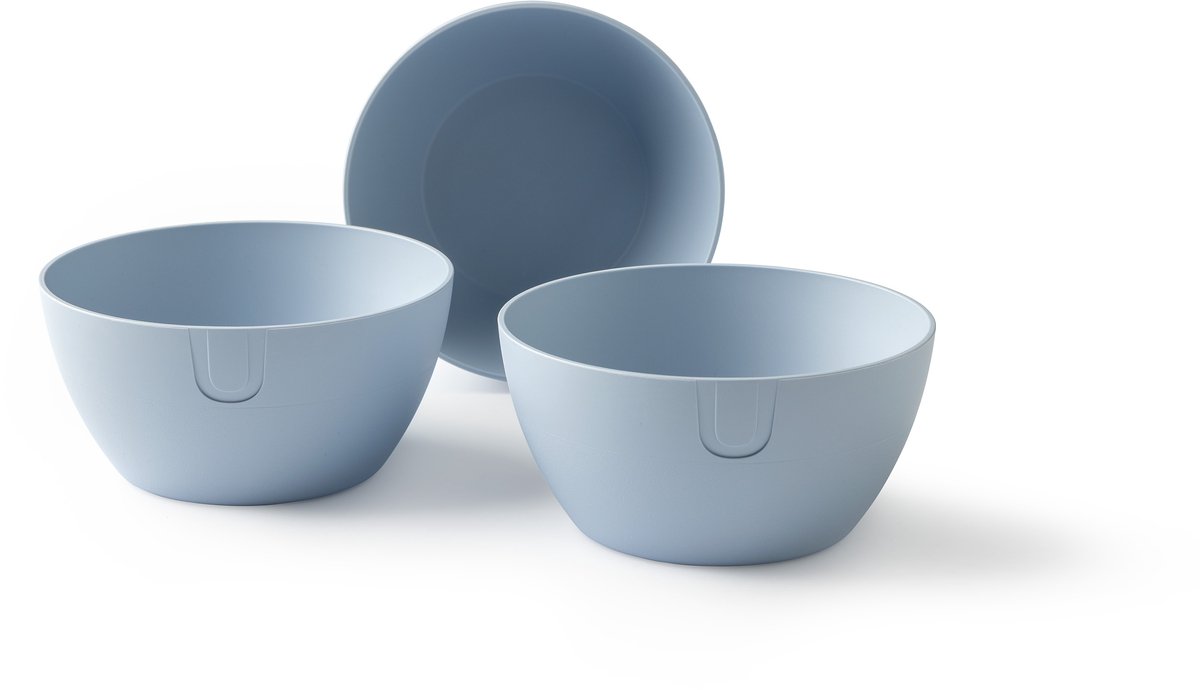 UBITE bio-based bowl (S) - set van 3 - Sky Blue - Ø 14 cm - kom/schaal/bak - duurzaam