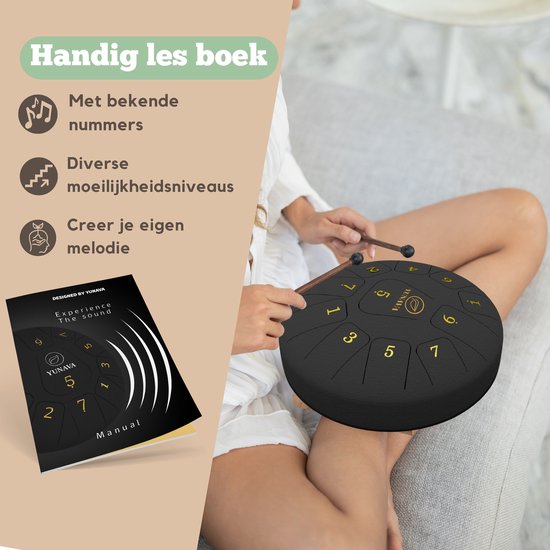 KUDOUT Stalen Tongtrommel 30cm 13 Notes C Key - Handpan Met Tas En Hamers