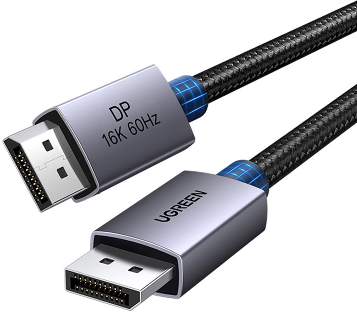 Ugreen Displayport Kabel 16K 60Hz Voor Computers 2M 80Gbps Met Grote
