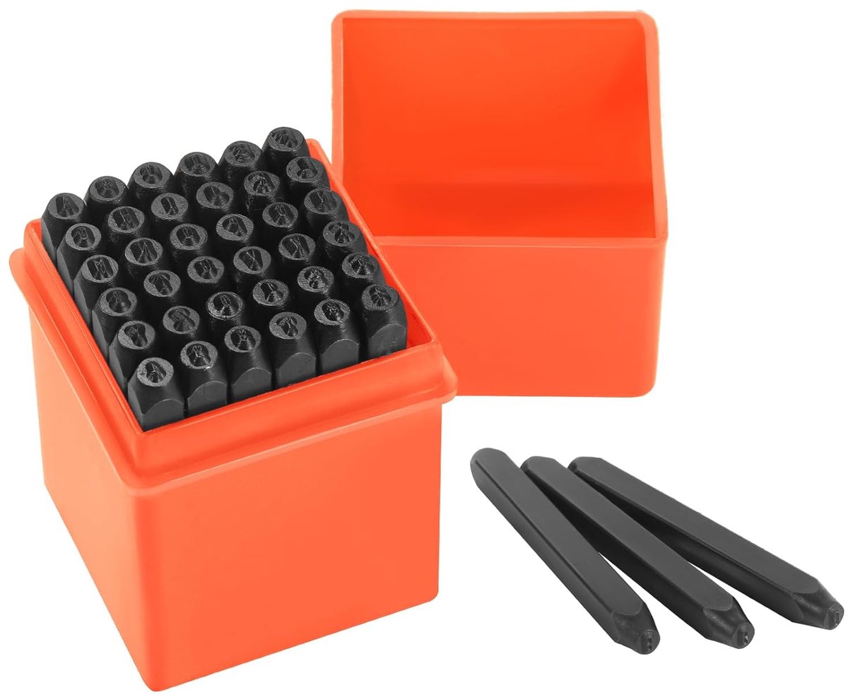 TRANKIELO® - Set van 36 metalen slagletters 2 mm - Stempels voor metaal, hout en leer - Duurzaam en veelzijdig