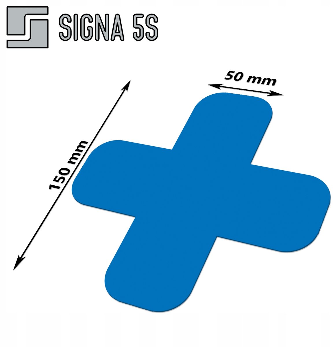 SIGNA 5S Vloermarkering X-vorm 150x150mm Blauw - Duurzaam & Zelfklevend