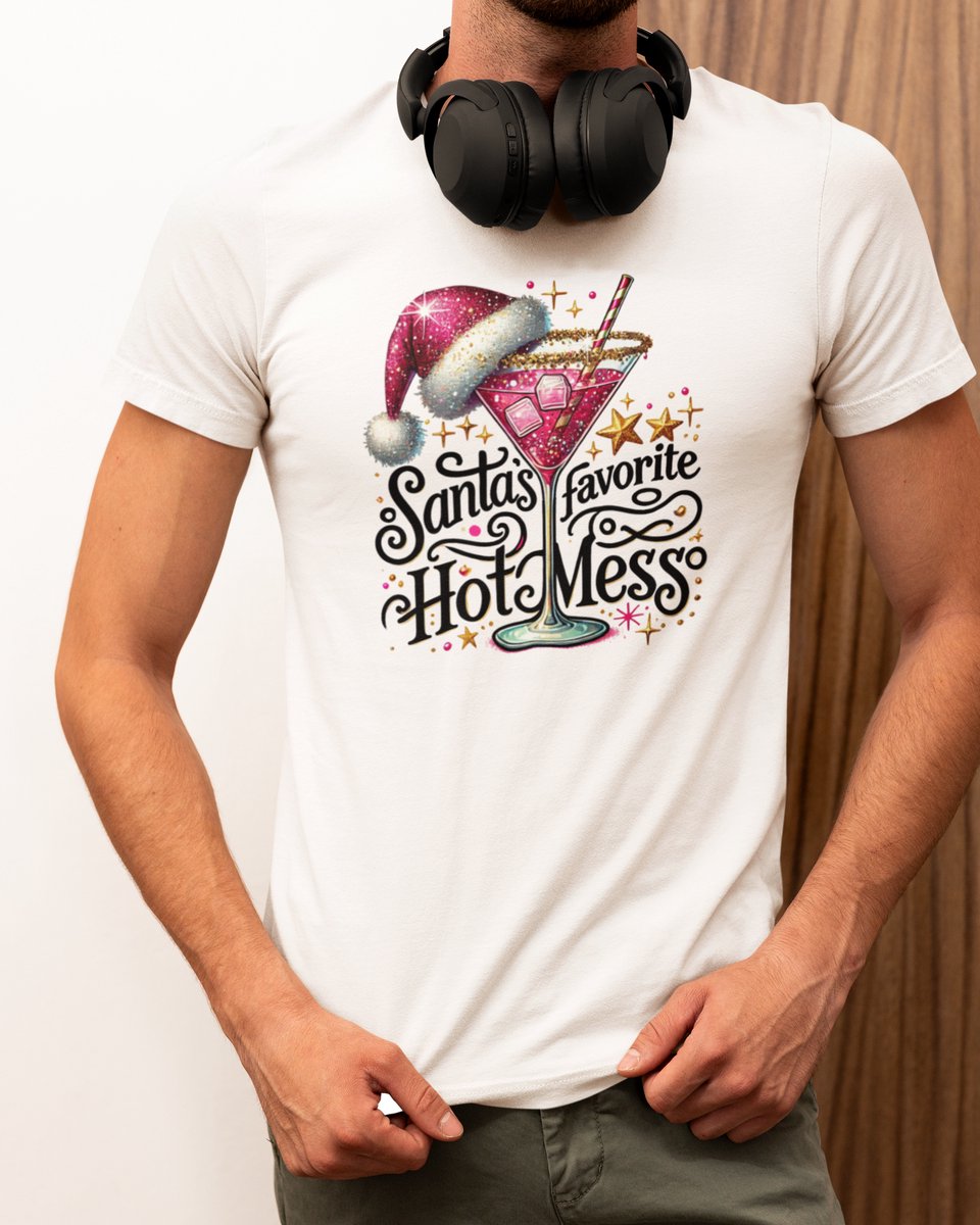 Santa's Hot Mess Kerst - Kerst T-shirt Wit - Grappig T-shirt - Maat L - Kerst Cadeau Mannen - Limited Edition