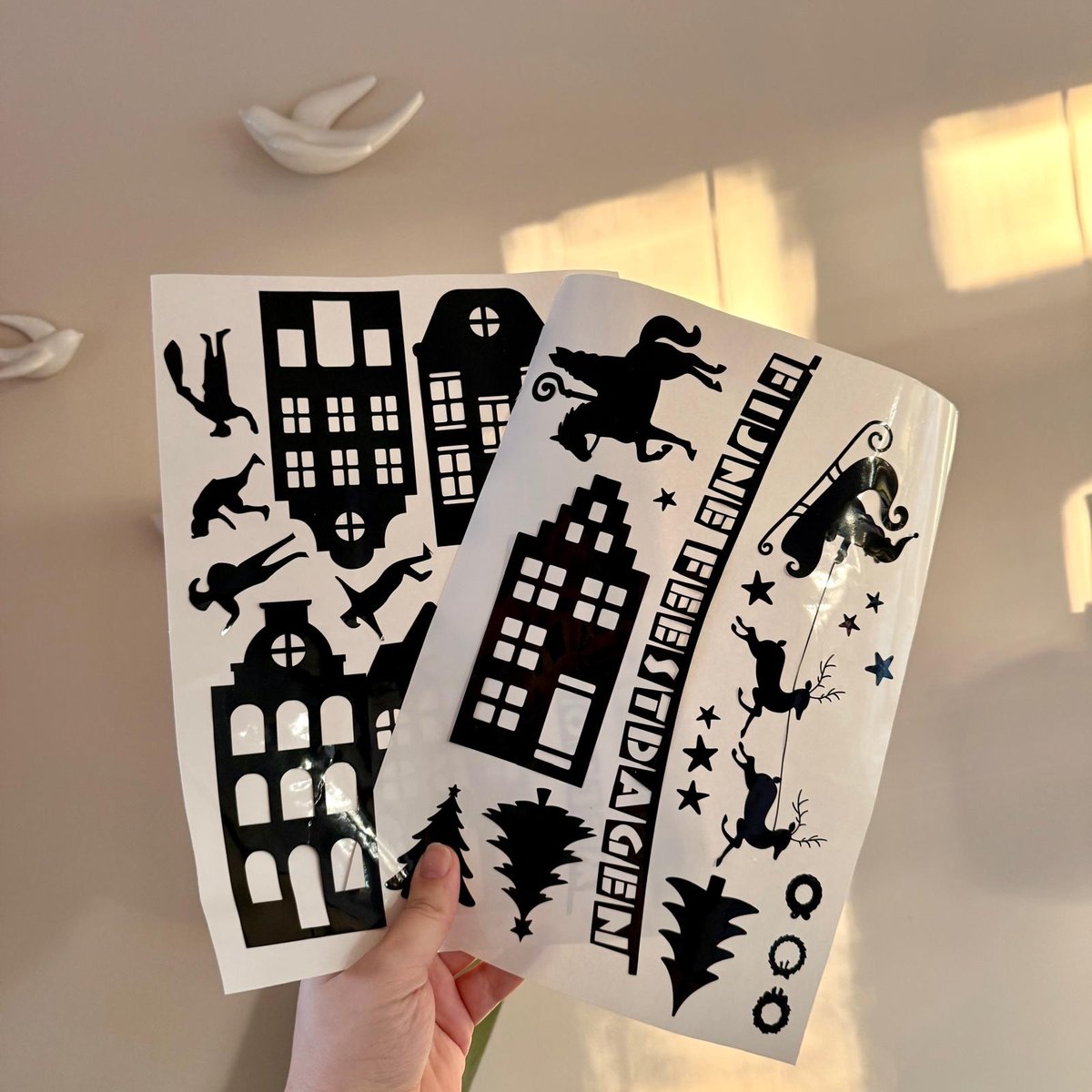 Wij en Blij - Raamsticker - kerst - sinterklaas - december - herbruikbaar - zwart