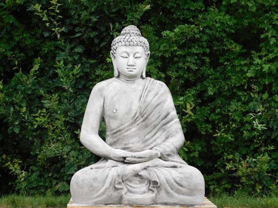 Statue de Bouddha XXL – 155 cm de Haut | Statue de Jardin en Pierre Massive