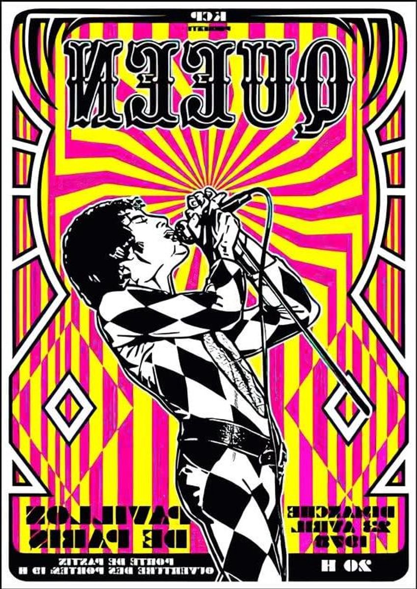 Provento - Retro Vintage Rock Concert Gig Poster A4 - Koningin Decoratie voor Muur Kunst met Retro Design