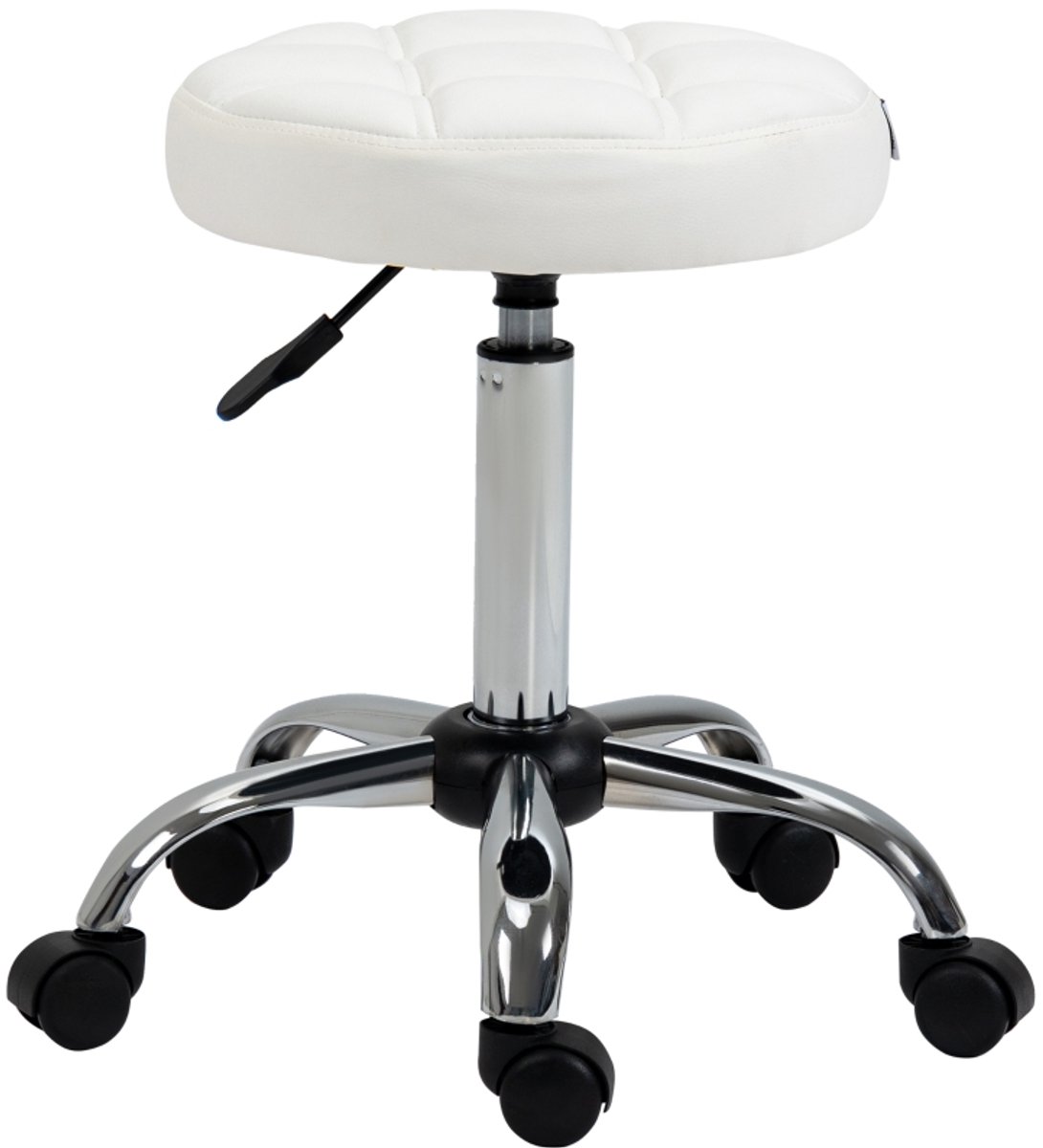 OKWISH Vergaderstoelen - Ergonomische Bureaustoel Met Draaibare Zitting - Verstelbare Hoogte, Voor Thuiswerk & Salon - 35,5×35,5×67 cm - Ledervezelstof - Wit