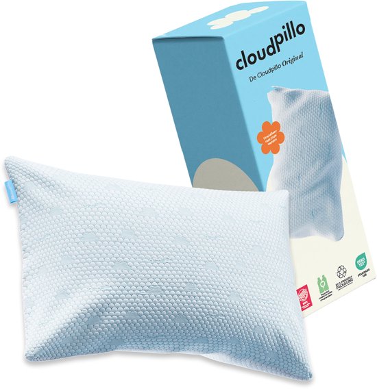 Cloudpillo Hoofdkussen - Original - Memory Foam 50x70 cm - Afstelbaar Design - Geschikt voor rug-, zij- en buikslapers - Traagschuim - Vermindert Nekklachten
