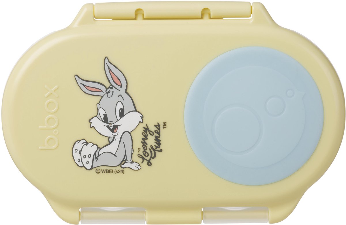 b.box Looney Tunes Mini-Snackbox - lunchbox voor kinderen - Looney Tunes-bento-box met 2 lekvrije compartimenten - flexibele houder voor heel fruit - verwijderbare verdeler - BPA-vrij - vaatwasmachinebestendig - draaggreep - compact ontwerp