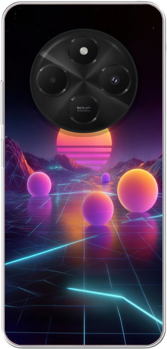 Telefoonhoesje Geschikt voor Xiaomi Geschikt voor Poco M7 hoesje - Landschap - Bergen - Bollen - Licht - Siliconen Telefoonhoesje Telefoonhoesje