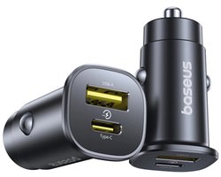 Baseus Autolader Go Trip Usb-C Usb-A 30W Voor Auto's Snel