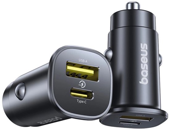 Baseus Autolader Go Trip Usb-C Usb-A 30W Voor Auto's Snel