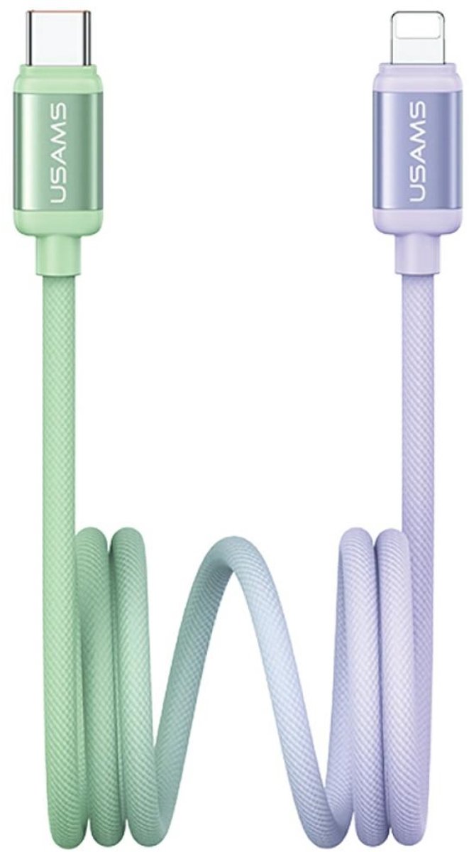 Usams Usb-C Lightning Kabel 30W Voor Iphone 12 13 14 1.2M Snel Opladen