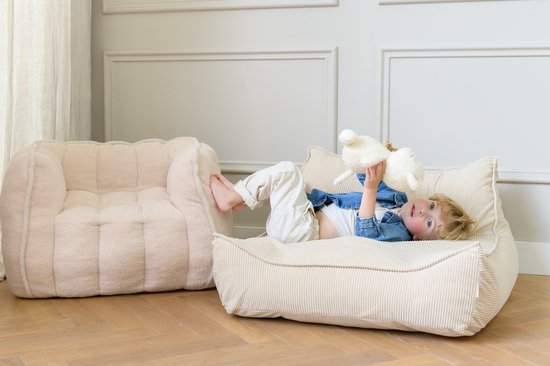 Babiem® Ella - Kinderfauteuil - Tijdloos & Stijlvol Design - Kinderstoel - Kinderzetel - Vanaf 1 Jaar - 75x57x50 cm - Peuterstoeltje - Beige Teddy Stof van Merkloos — afbeelding 4