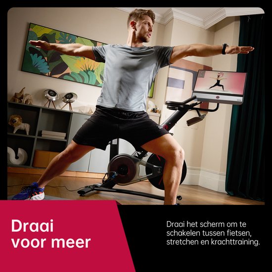 YESOUL BIKE G1M MAX hometrainer, magnetische weerstand, 54,6 cm (21,5 inch) FHD-scherm, zwart, 360° draaibaar, 24 V, elektrisch, indoor fietsen, 35 kg, 137 x 53 x 145 cm, capaciteit