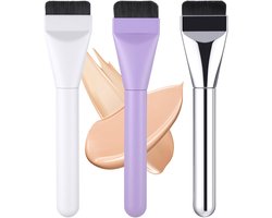 3 stuks platte foundation borstel, spatel borstel make-up gezichtsmasker borstels, blender…