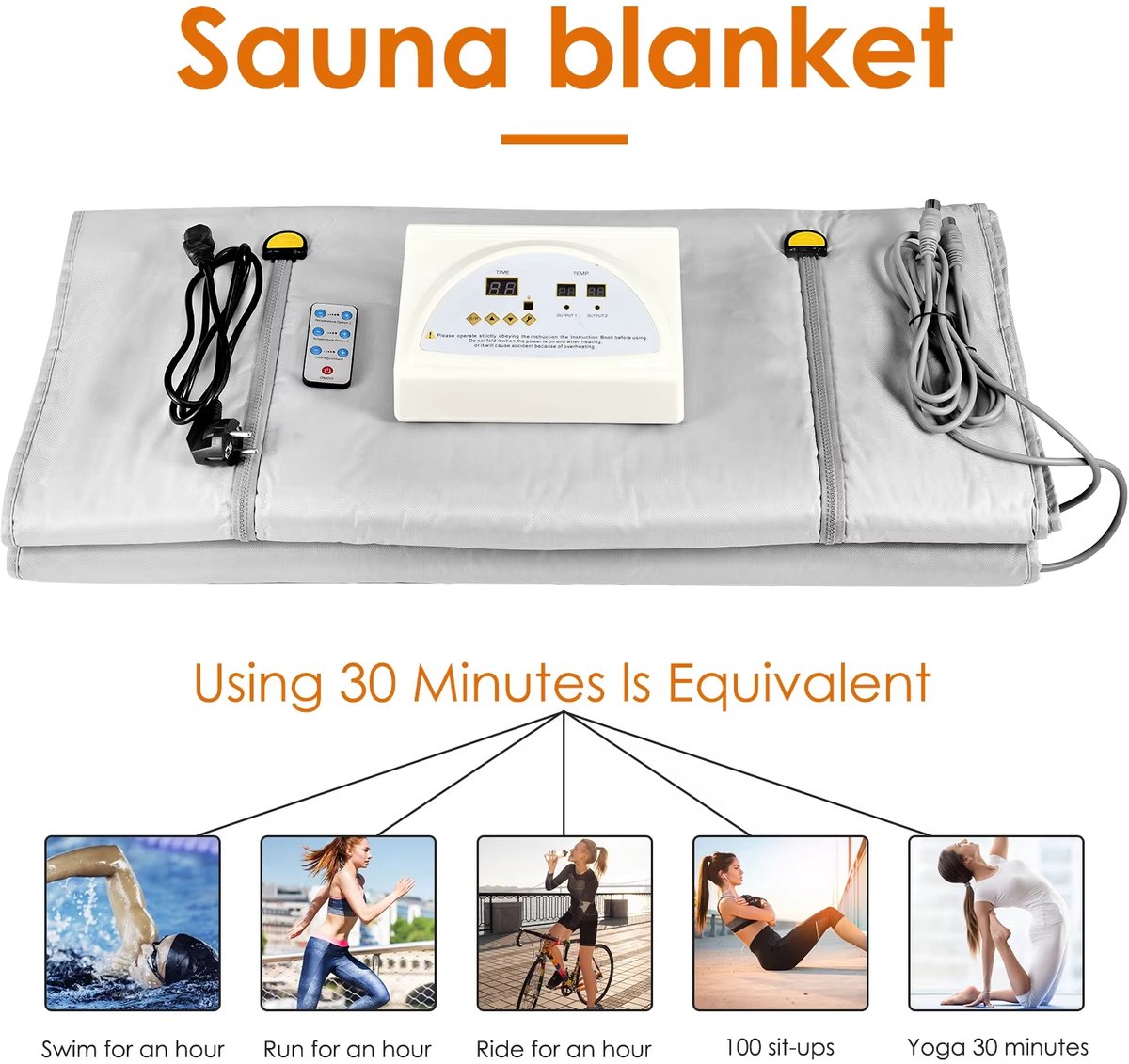 Draagbare Infrarood Sauna Deken voor Thuis – Detox en Afvallen – Stoom/Droog Sauna Deken 180×80 cm - Warmtetherapie voor Dames en Heren - 220V EU — cadeau in Verzorging - foto 3
