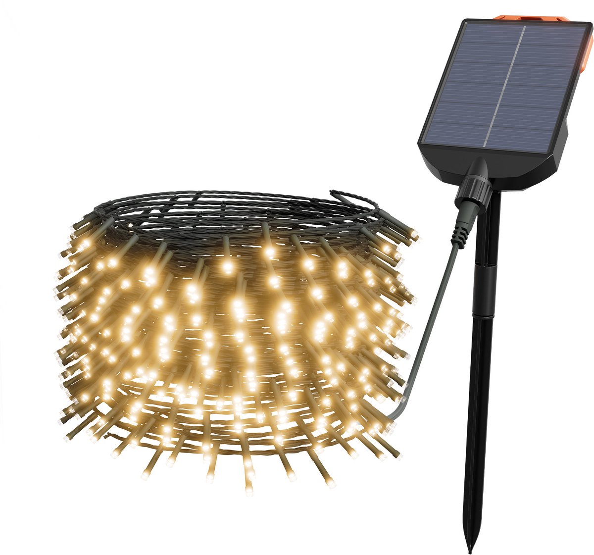 Zonne-energie Lichtslang 300 LED - 13 Lichtmodi, IP44 Waterdicht, Met Afstandsbediening & Zonnepaneel - Voor Tuin, Feesten, Kerst