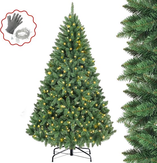 VANKEL Groene Kunstkerstboom 180 cm - Levensechte PVC Boom - Dennenbewaker - 1097 Takpunten - Stevige Standaard - Natuurlijk Groen, Vol & Herbruikbaar