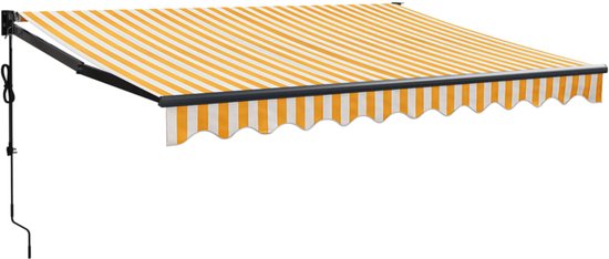 vidaXL - Store banne - automatique - extensible - 3x2,5 - m - jaune - et - blanc