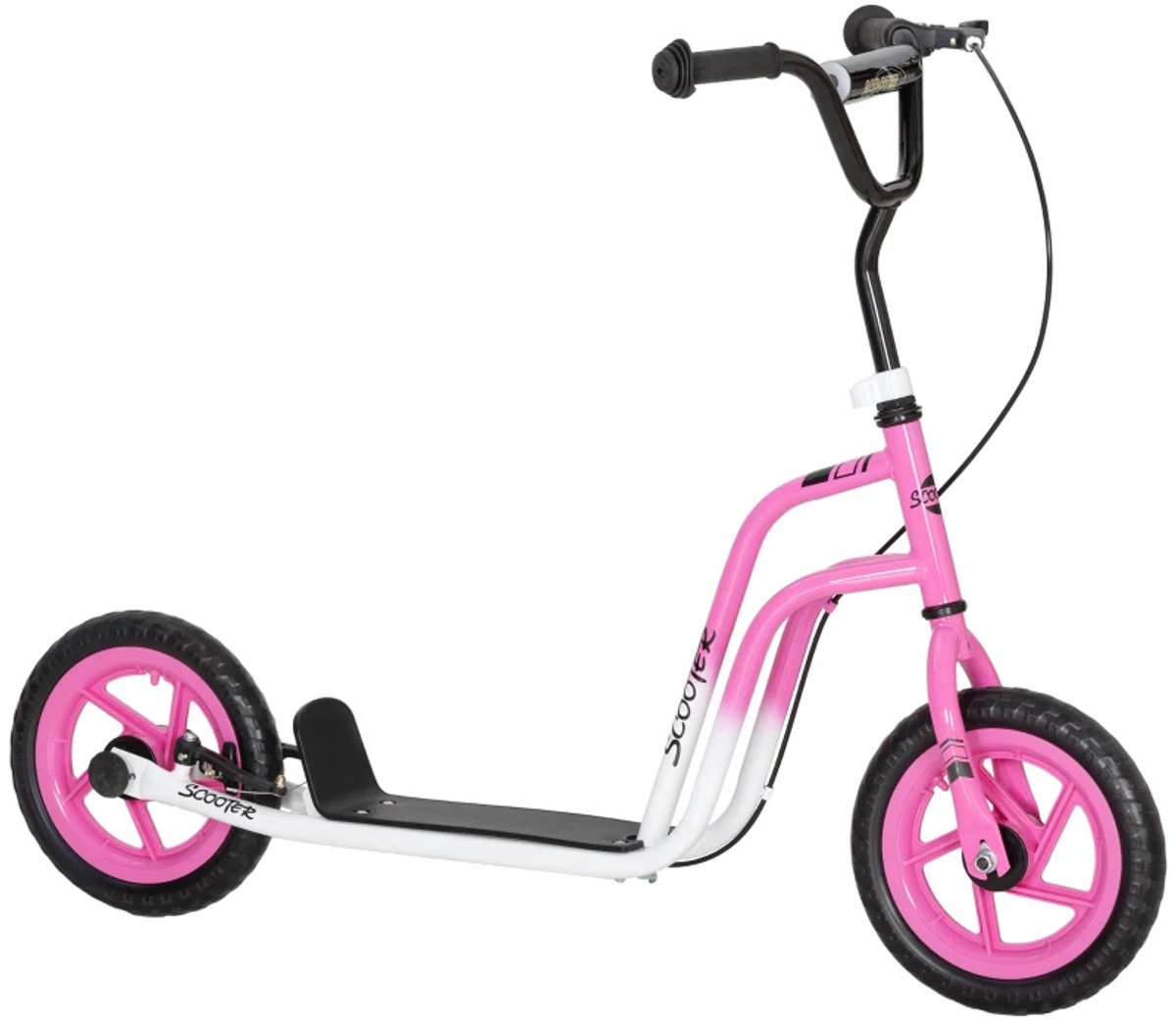 Kinderstep - Kinderstepjes met Grote Wielen en Handrem - Step - Stuurhoogte: 80-88 cm - Speelgoed Jongens/Meisjes 5-12 jaar - Tieners & Volwassenen - Draagkracht tot 50 kg - Roze