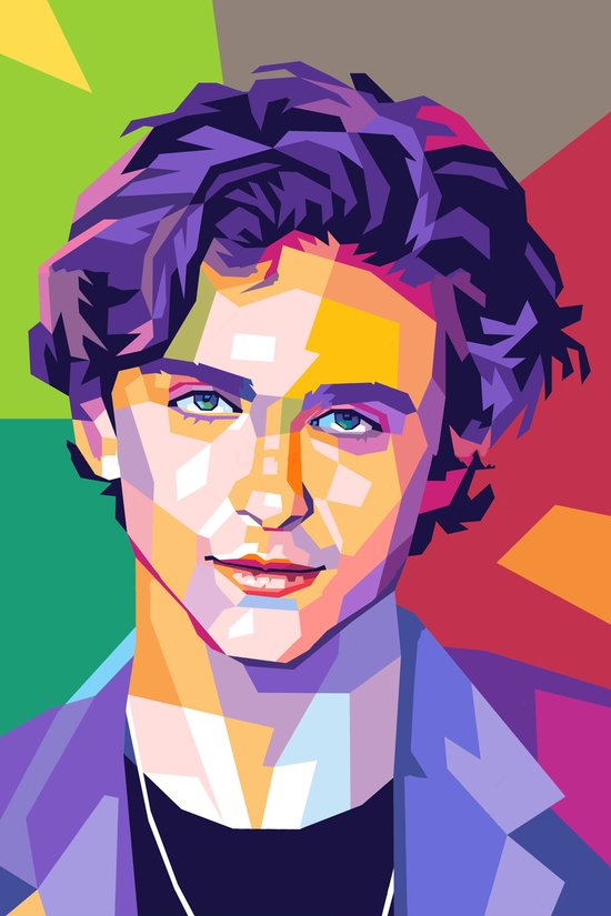 LINGJING Poster con stampa artistica su tela, motivo: L'attore Timothee Chalamet, mani in alto, decorazione moderna per la casa, 20 x 30 cm