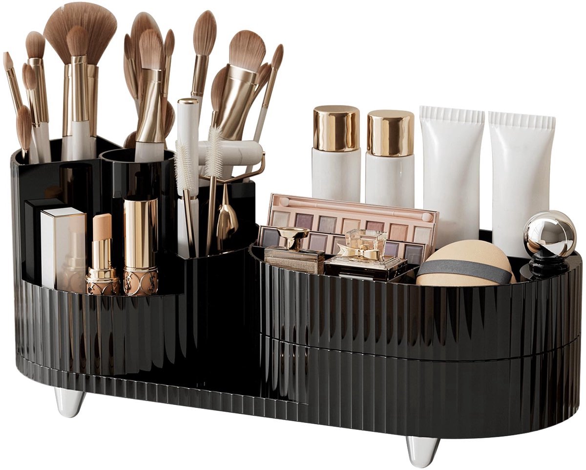 Stunq® 360° Draaibare Cosmetica- en Accessoire Organizer in Elegant Zwart Design