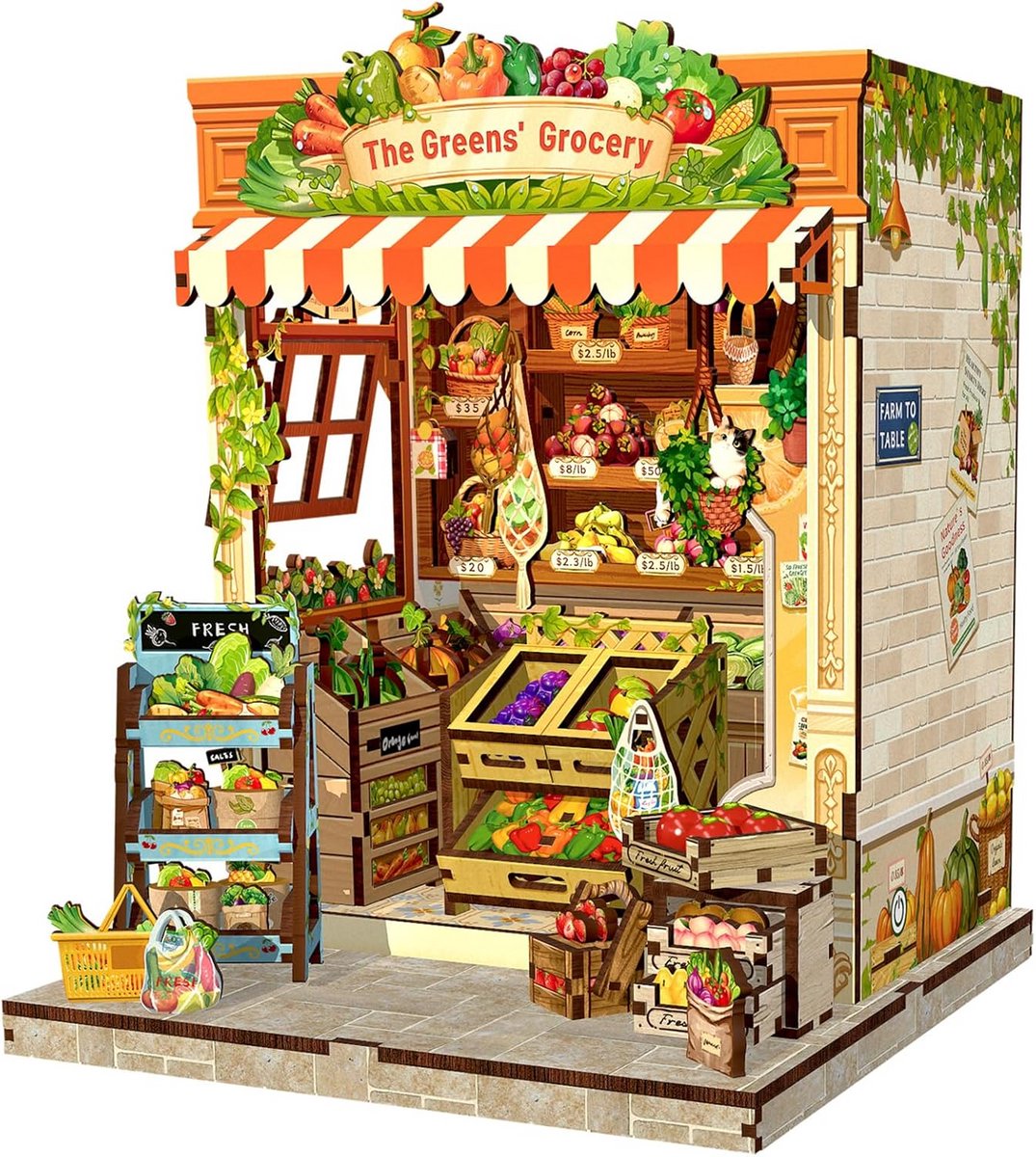DIY Boekenhoek Set Miniatuur - Detailrijk Decoratief Houten Modelpakket