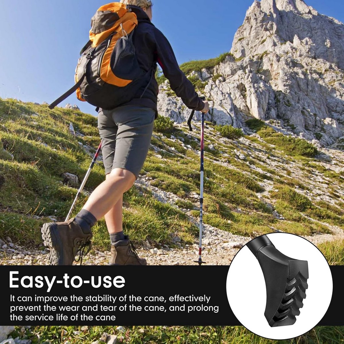 12 Stuks Antislip Rubberen Doppen voor Nordic Walking Stokken en Trekkingstokken (10 mm)