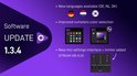 Software-update informatie voor de Hercules audiocontroller met vumeter-kleurselectie en microfooninstellingen.