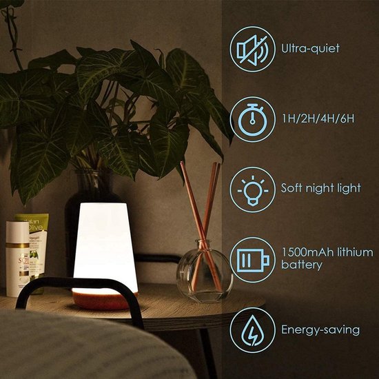 LED-nachtlampje voor naast het bed, met aanraakbediening en afstandsbediening, dimbaar, 13 RGB-kleuren, 5 helderheidsniveaus, oplaadbaar, draagbaar, voor baby's, kinderen, kinderkamer, slaapkamer, badkamer en camping. van Gritin — afbeelding 4