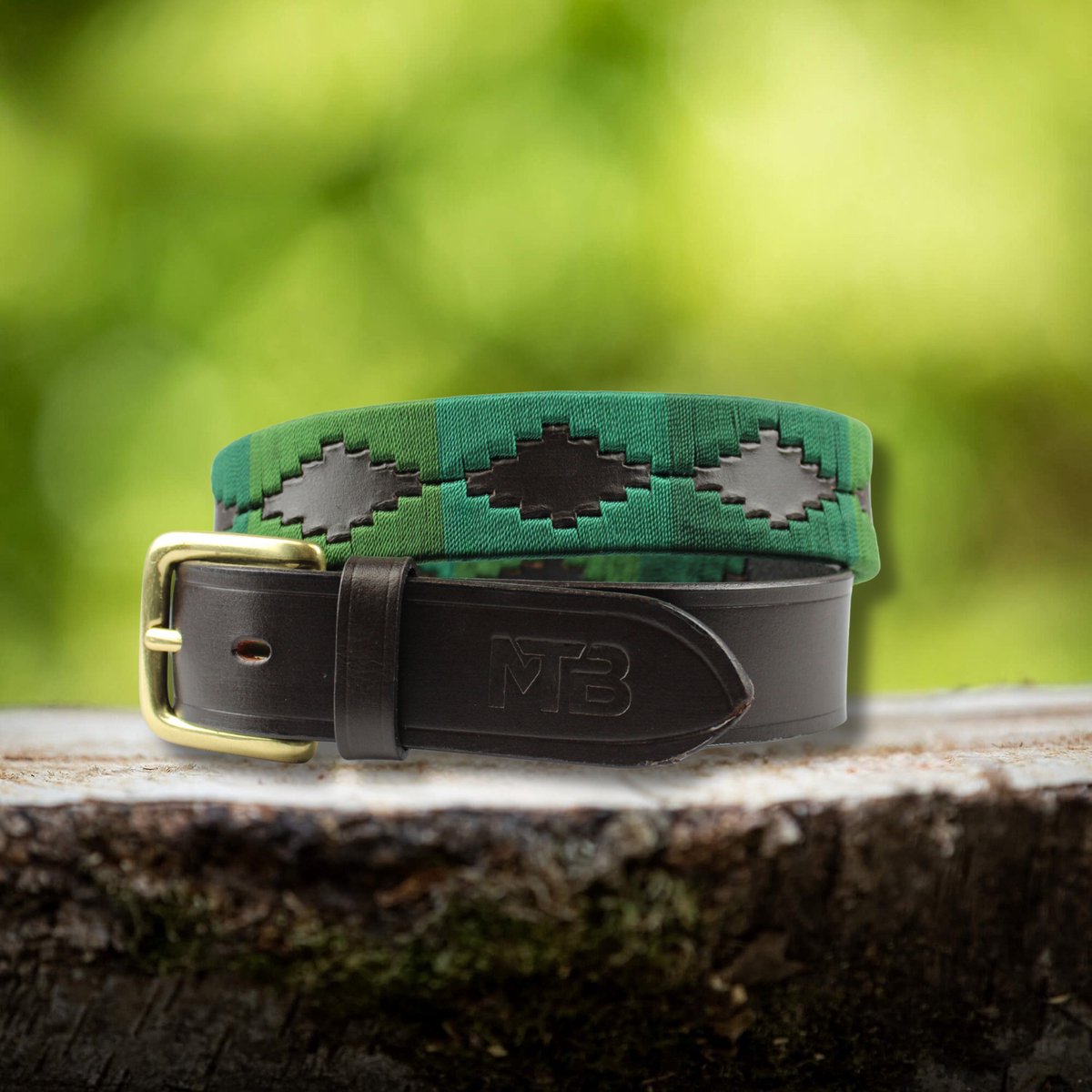 MTB Equestrian Leren Polo Riem Highland Green- Groen - 75 cm