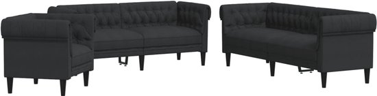vidaXL Ensemble de salon Fauteuils pièces en Canapés Zwart
