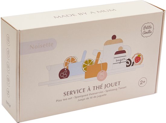 Service à Thé en Bois Petite Amélie - 19 Pièces - Noisette