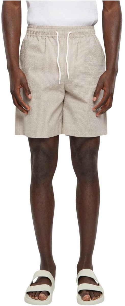 Urban Classics Basic Seersucker Korte broek XL Grijs