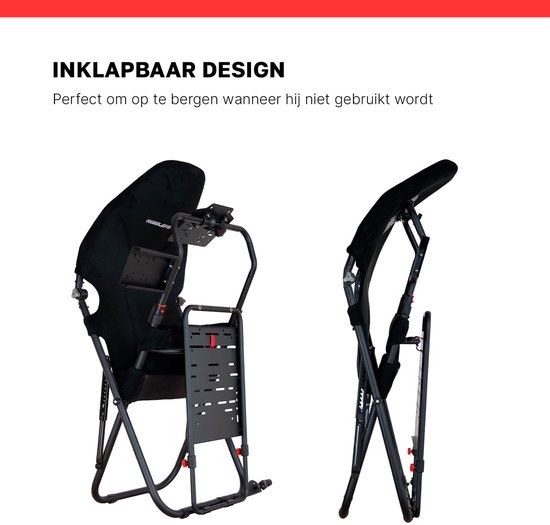 REBBLERS® SIMR 100 Foldable Sim Racing Cockpit - Opvouwbare Racestoel - Compact - Zwart van Rebblers — afbeelding 3