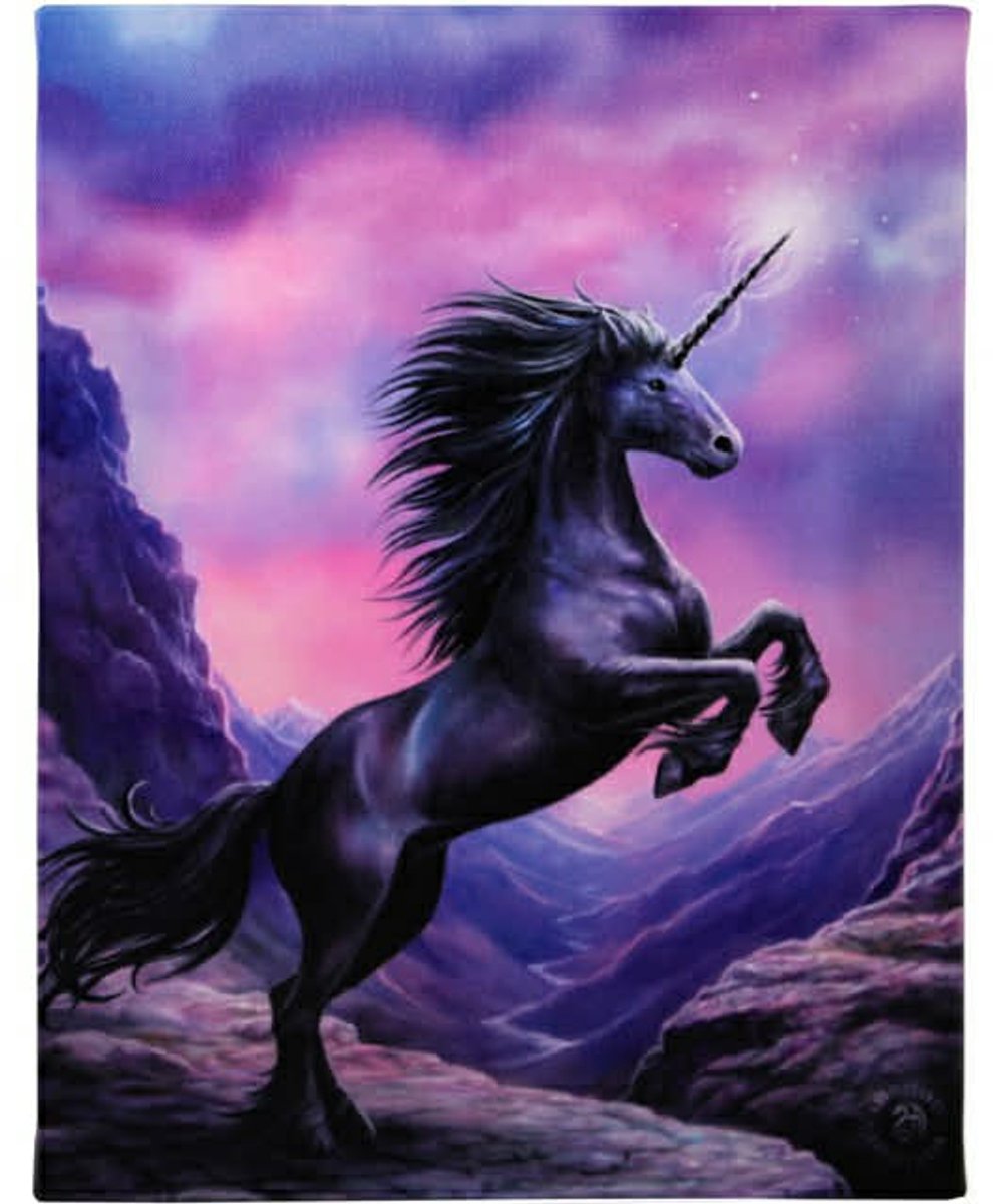 Canvas - Black Unicorn - Anne Stokes
