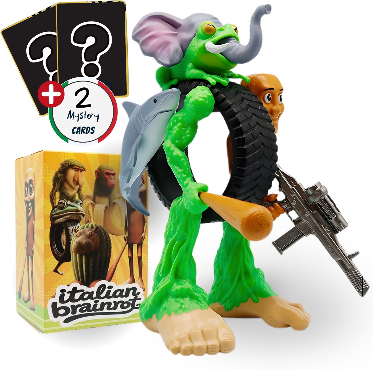Italian Brainrot™ Merged Figure - Prime Edition - Tung Tung Tung Sahur - Tralalero Tralala - Actiefiguur - Speelfiguur - Tiktok Meme Figuren - Viral Speelgoed 2025 - Meme Toys - Verzamelfiguur - Speelgoed Kinderen - Cadeau