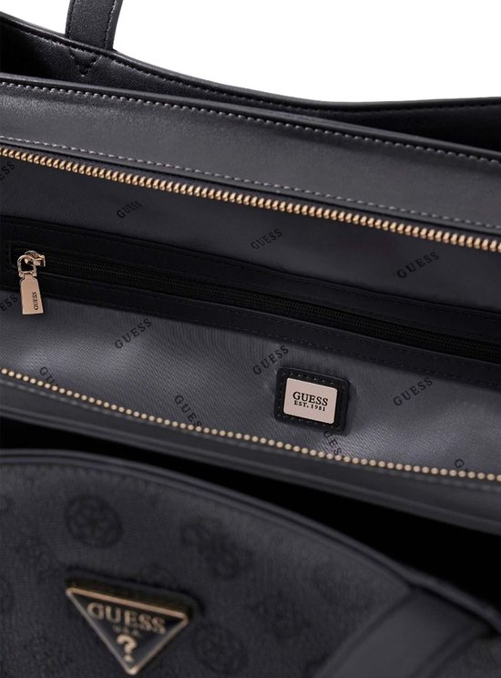 Guess Schoudertas met labelapplicatie, model 'ERENIA MINI TOTE' in antraciet online kopen | P&C