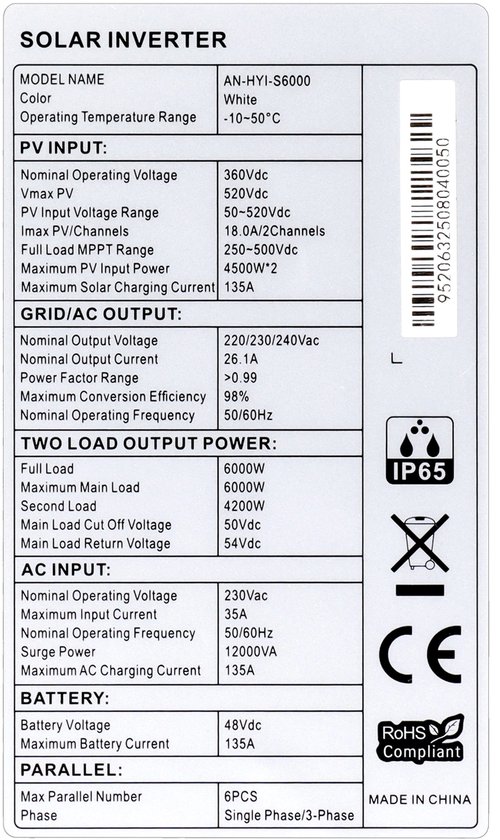 Micro-omvormer op zonne-energie, 800 W IP67 waterdichte micro