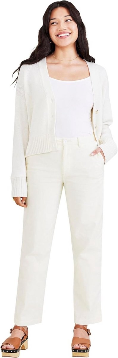 Dames chino met hoge taille, casual broek