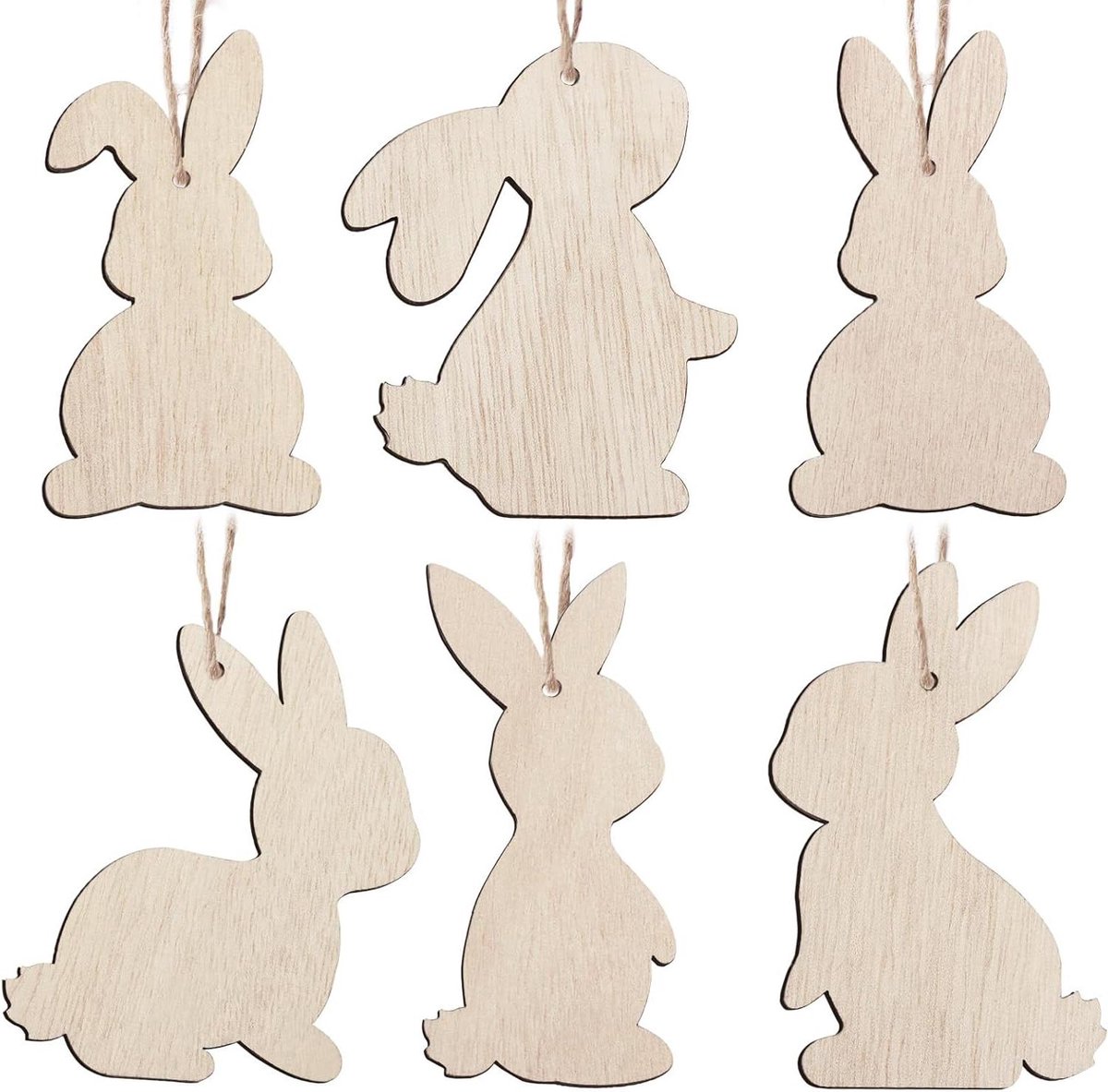 Ronte - Houten Pasen Ornament Set | Decoratie voor Pasen | 12 Delig